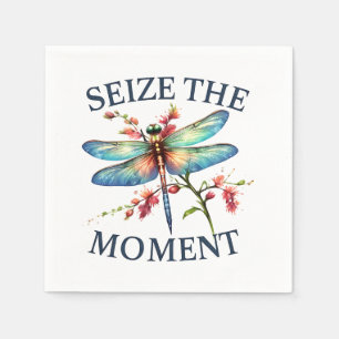 Den Moment nutzen - Künstlerische Libelle Serviette