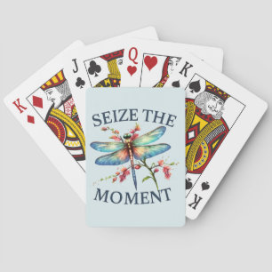Den Moment nutzen - Künstlerische Libelle Spielkarten
