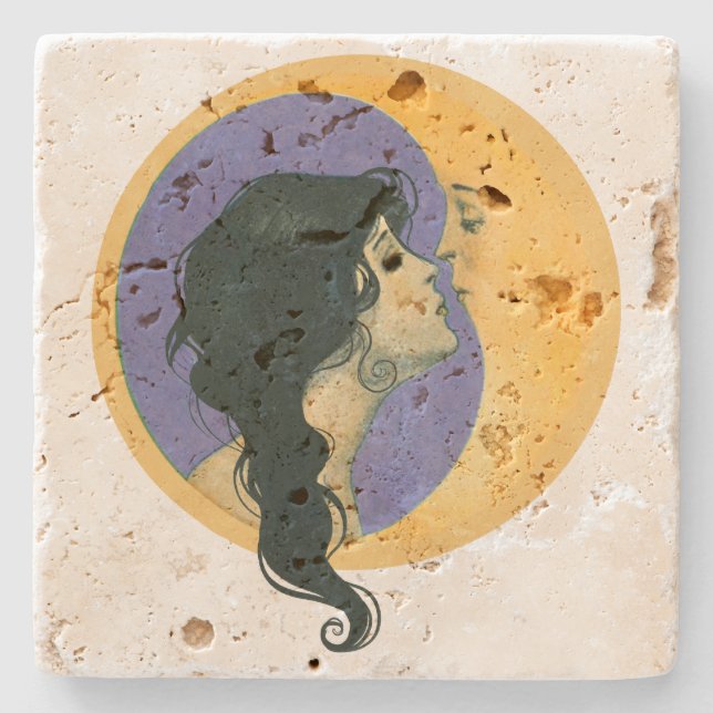 Den Mond küssen                                   Steinuntersetzer (Vorderseite)