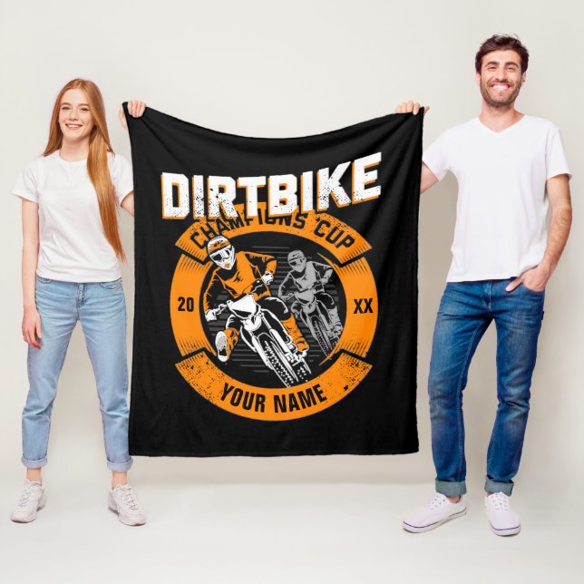 Den Namen ändern Jahr ändern Dirt Bike Champions C Fleecedecke (Beispiel)