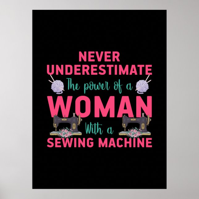 Den Power einer Frau mit einer Nähmaschine löschen Poster (Vorne)