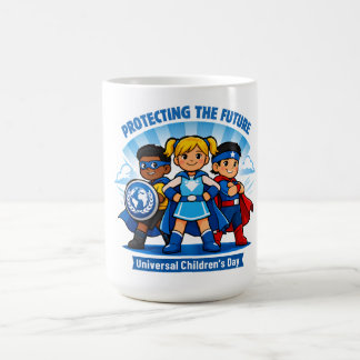 Den Schutz der Zukunft Universeller Kindertag Kaffeetasse
