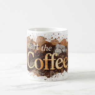 den Tag mit Kaffee beginnen Kaffeetasse
