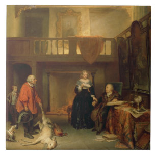 Den Tithe (Öl auf Platte) zahlen Fliese