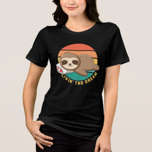 Den Traum lustig glücklich schlafender Faultier le Tri-Blend Shirt
