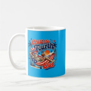 Den Vierten kalt draußen Patriotisches Skelett Str Kaffeetasse