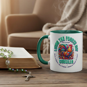 Den vierten Tag leben Cursillo DeColores Hahn Tasse