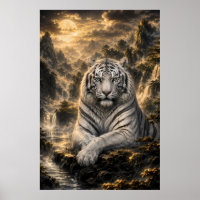 Den Wasserfall hören | Weiße Tiger-Fantasie A