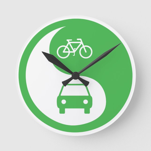 Den Weg Yin Yang teilen Runde Wanduhr (Vorderseite)