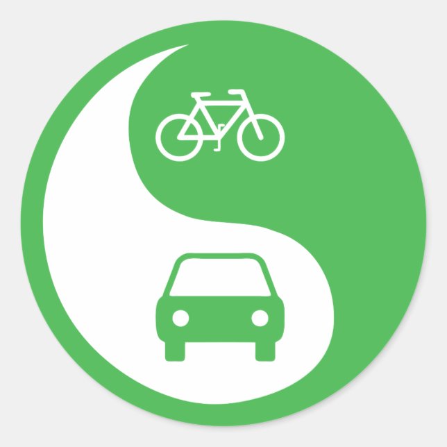 Den Weg Yin Yang teilen Runder Aufkleber (Vorderseite)