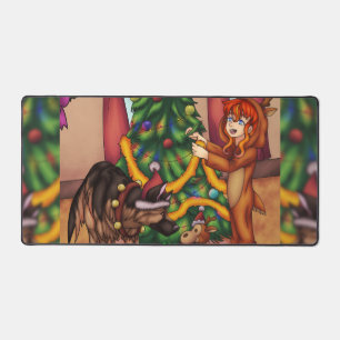 Den Weihnachtsbaum schneiden Schreibtischunterlage