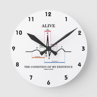 den Zustand meiner Existenz (EKG/EKG) Runde Wanduhr