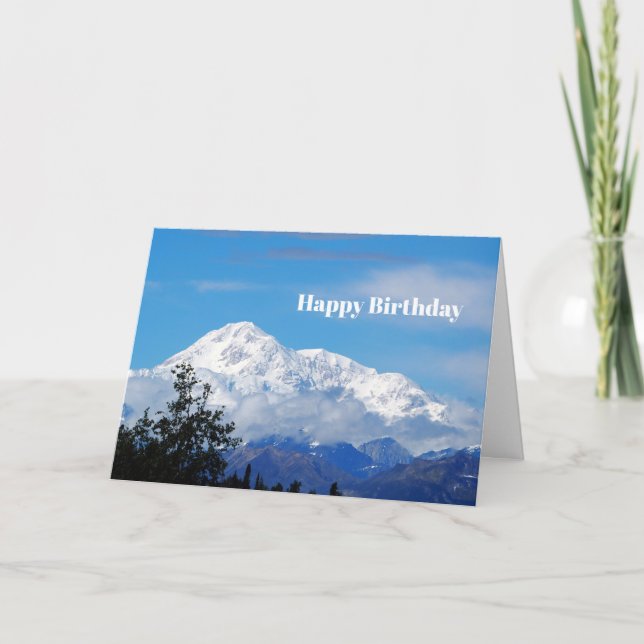 Denali Alaska Mountain Snow Foto Geburtstag Karte (Vorderseite)
