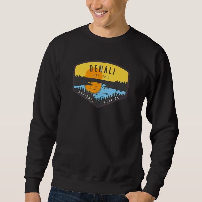 Denali Alaska Park Sunset Trees Sweatshirt (Vorderseite)
