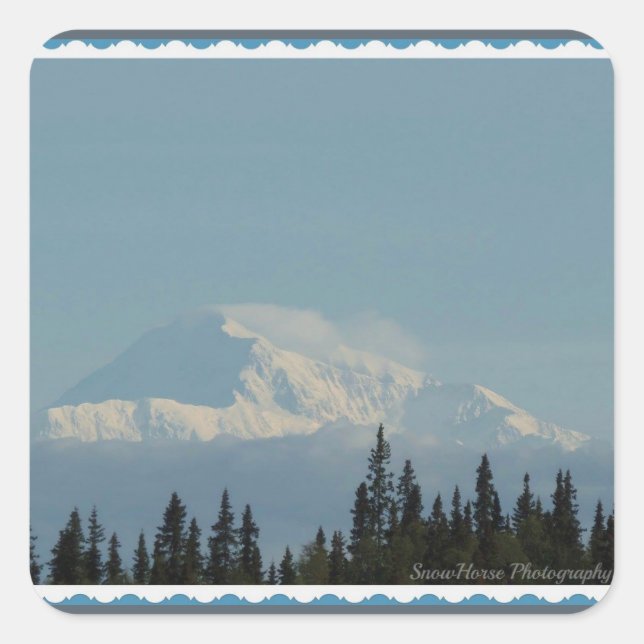 Denali ~ Alaska Quadratischer Aufkleber (Vorderseite)