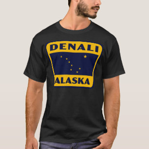 Denali Alaska Retro Abzeichen Gelb T-Shirt