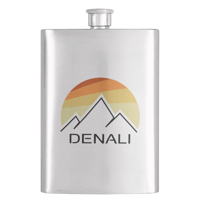 Denali Alaska Retro Flachmann (Vorderseite)