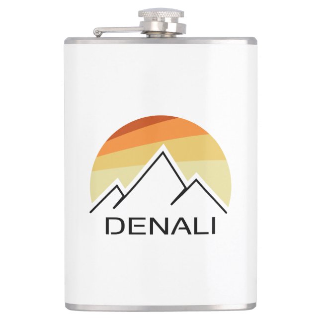 Denali Alaska Retro Flachmann (Vorderseite)