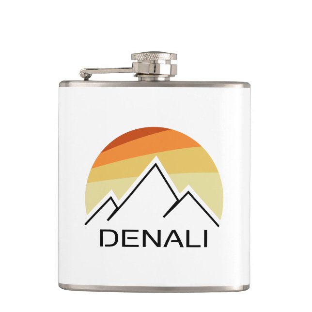 Denali Alaska Retro Flachmann (Vorderseite)