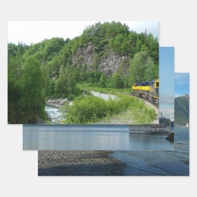 Denali Express Alaska Bahn Urlaub Fotografie Geschenkpapier Set (Set)
