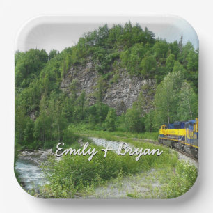 Denali Express Alaska Zug Urlaubsfotografie Pappteller