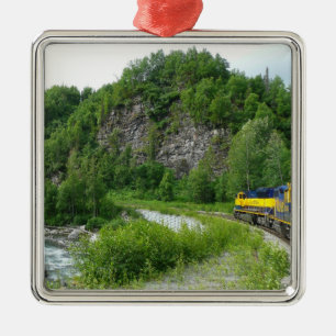 Denali Express Alaska Zug Urlaubsfotografie Silbernes Ornament