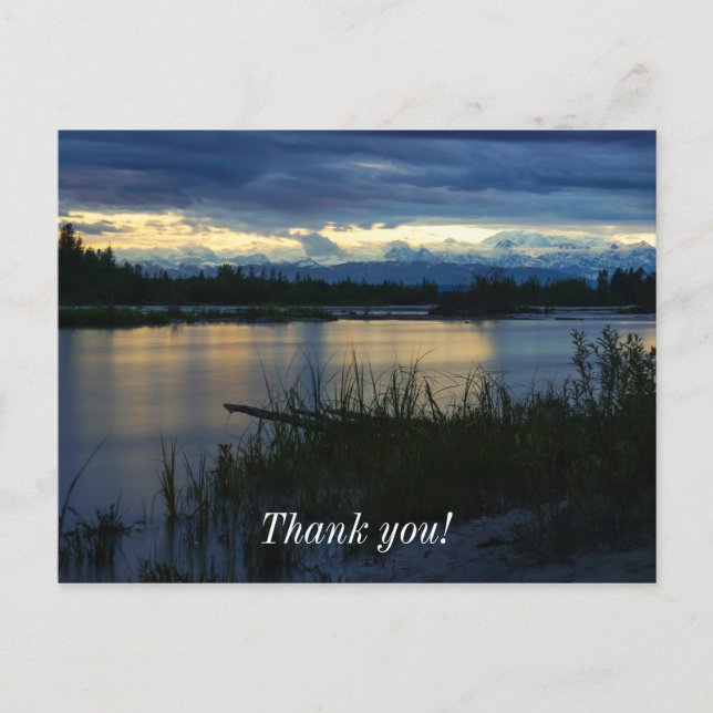 Denali Mitternachtssonnenuntergang Postkarte (Vorderseite)