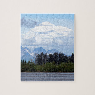 Denali, Mt McKinley, aus Fluss, Alaska, USA 1 Puzzle