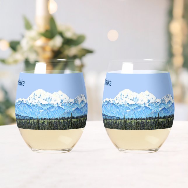 Denali (Mt. McKinley) Weinglas Ohne Stiel (Insitu (Hochzeit))
