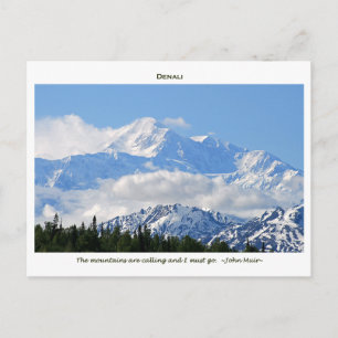 Denali / Mtnas rufen - J Muir/mit Grenze an Postkarte