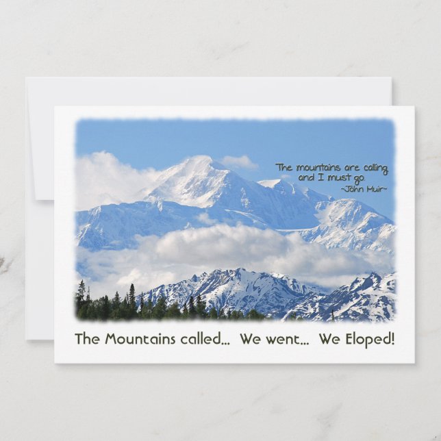 Denali: Mtns nannte - wir Eloped! Einladung (Vorderseite)