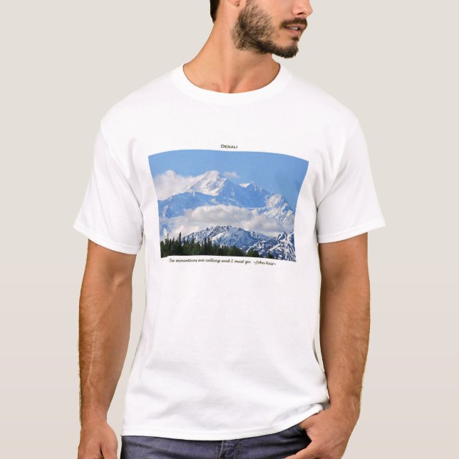 Denali/Mtns nennen-J Muir/mit Grenze T-Shirt (Vorderseite)
