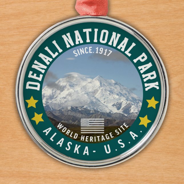 Denali National Park Alaska Since 1917 Ornament Aus Metall (Von Creator hochgeladen)