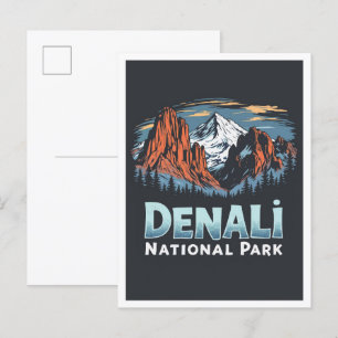 Denali National Park Alaska USA Travel Postkarte
