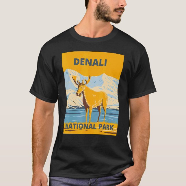Denali National Park and Preserve Alaska Elk Souve T-Shirt (Vorderseite)