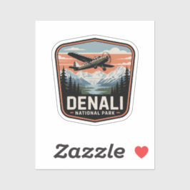 Denali National Park Buschflugzeug Retro-Reiseabze Aufkleber