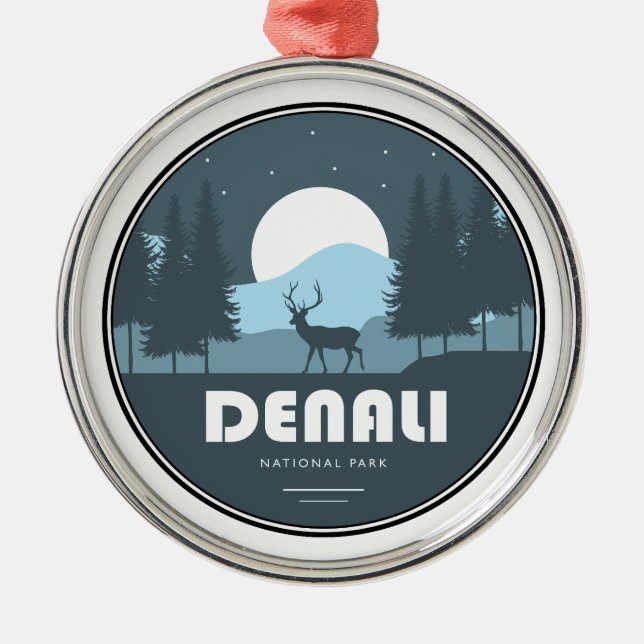 Denali National Park Deer Ornament Aus Metall (Vorne)