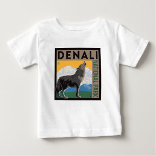 Denali National Park   Howling Wolf Baby T-shirt