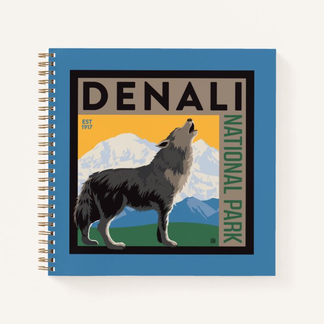 Denali National Park | Howling Wolf Notizbuch (Vorderseite)