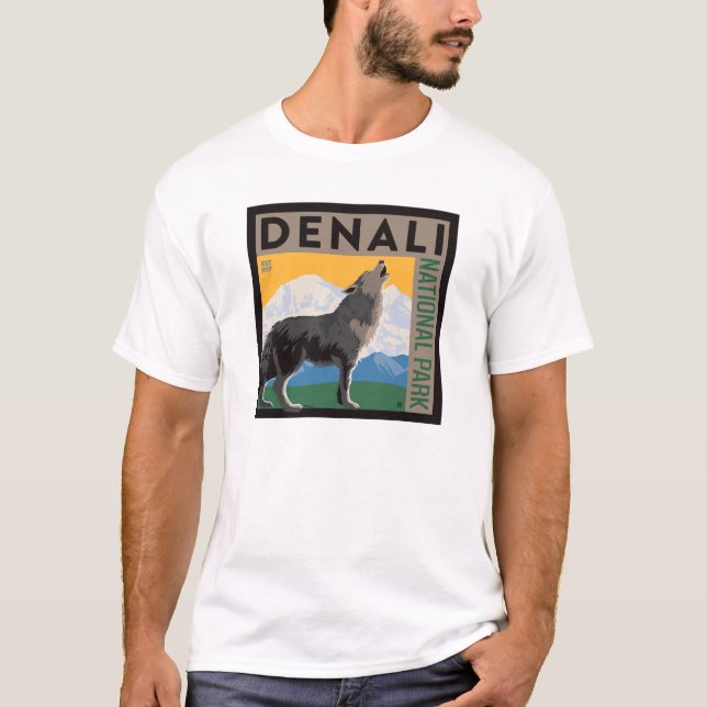 Denali National Park | Howling Wolf T-Shirt (Vorderseite)