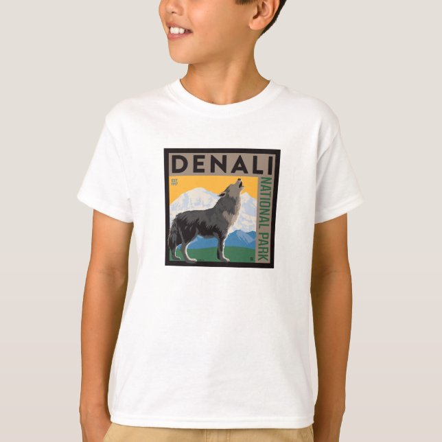 Denali National Park | Howling Wolf T-Shirt (Vorderseite)