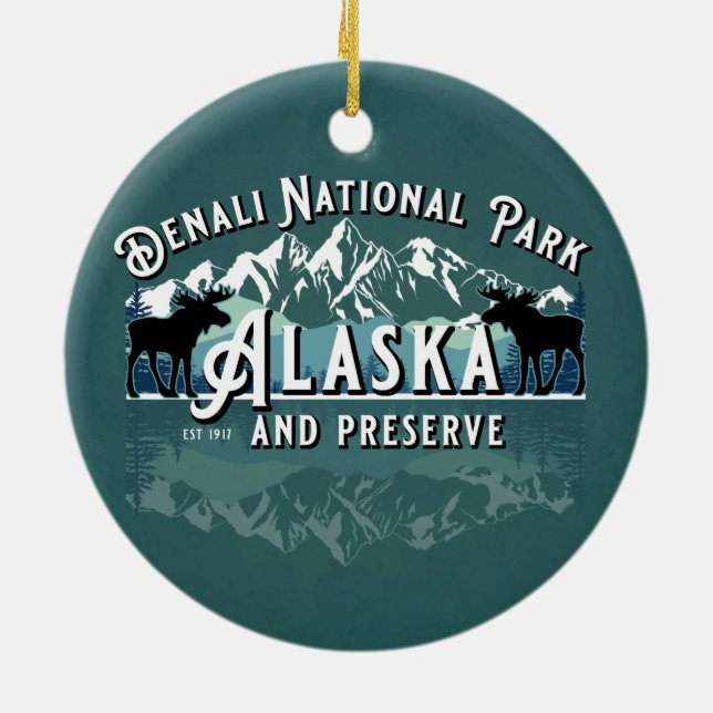 DENALI NATIONAL PARK & PRESERVE PSAKE URLAUB KERAMIK ORNAMENT (Hinten)