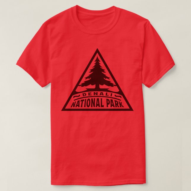 Denali National Park Tree Triangle Brown T-Shirt (Design vorne)