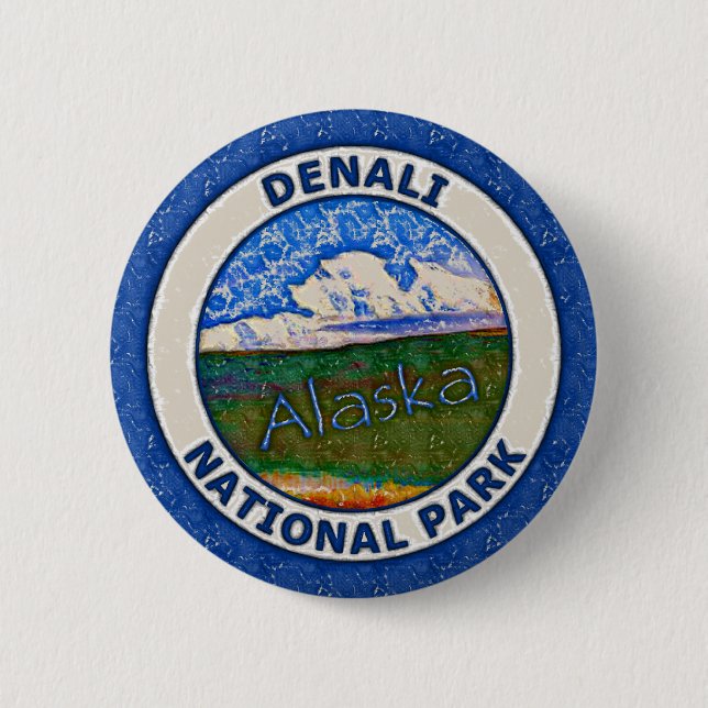 Denali Nationalpark, Alaska Button (Vorderseite)