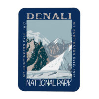 Denali Nationalpark Alaska Mount Huntington Retro