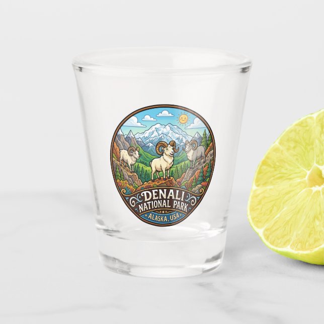 Denali-Nationalpark Alaska Schnapsglas (Vorderseite)