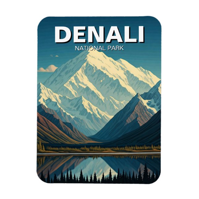 Denali Nationalpark Alaska Travel Magnet (Vertikal)