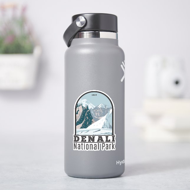 Denali-Nationalpark Alaska Vintag Aufkleber (HydroFlask)