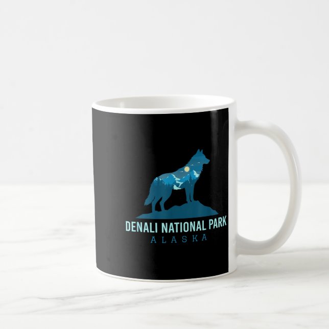 Denali-Nationalpark Alaska Wolf Berg Kaffeetasse (Rechts)