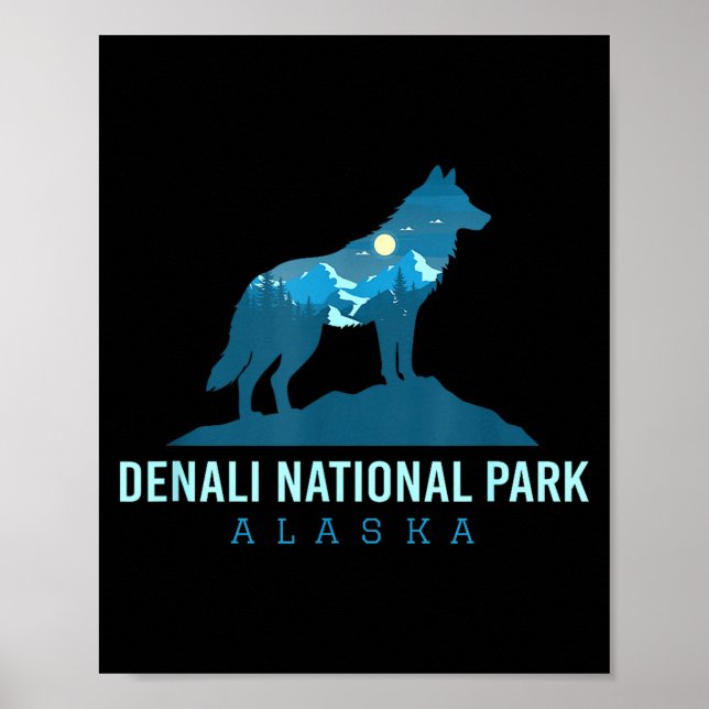 Denali-Nationalpark Alaska Wolf Berg Poster (Vorne)